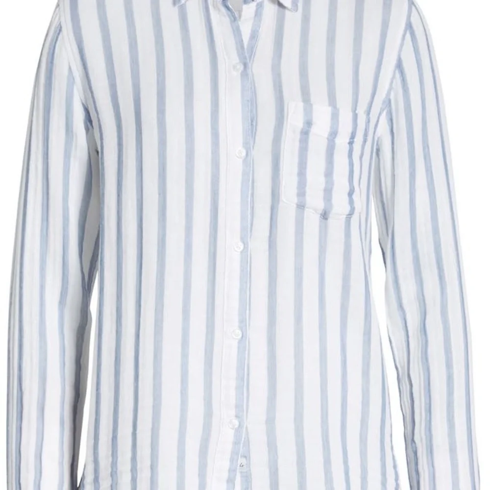 Rails White & Blue Striped Button Down Shirt Size XS Long Sleeves Lightweight - Picture 2 of 10